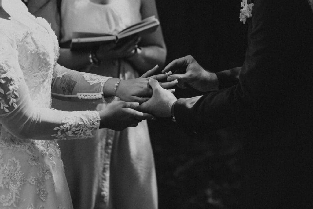 wedding ceremony with officiant