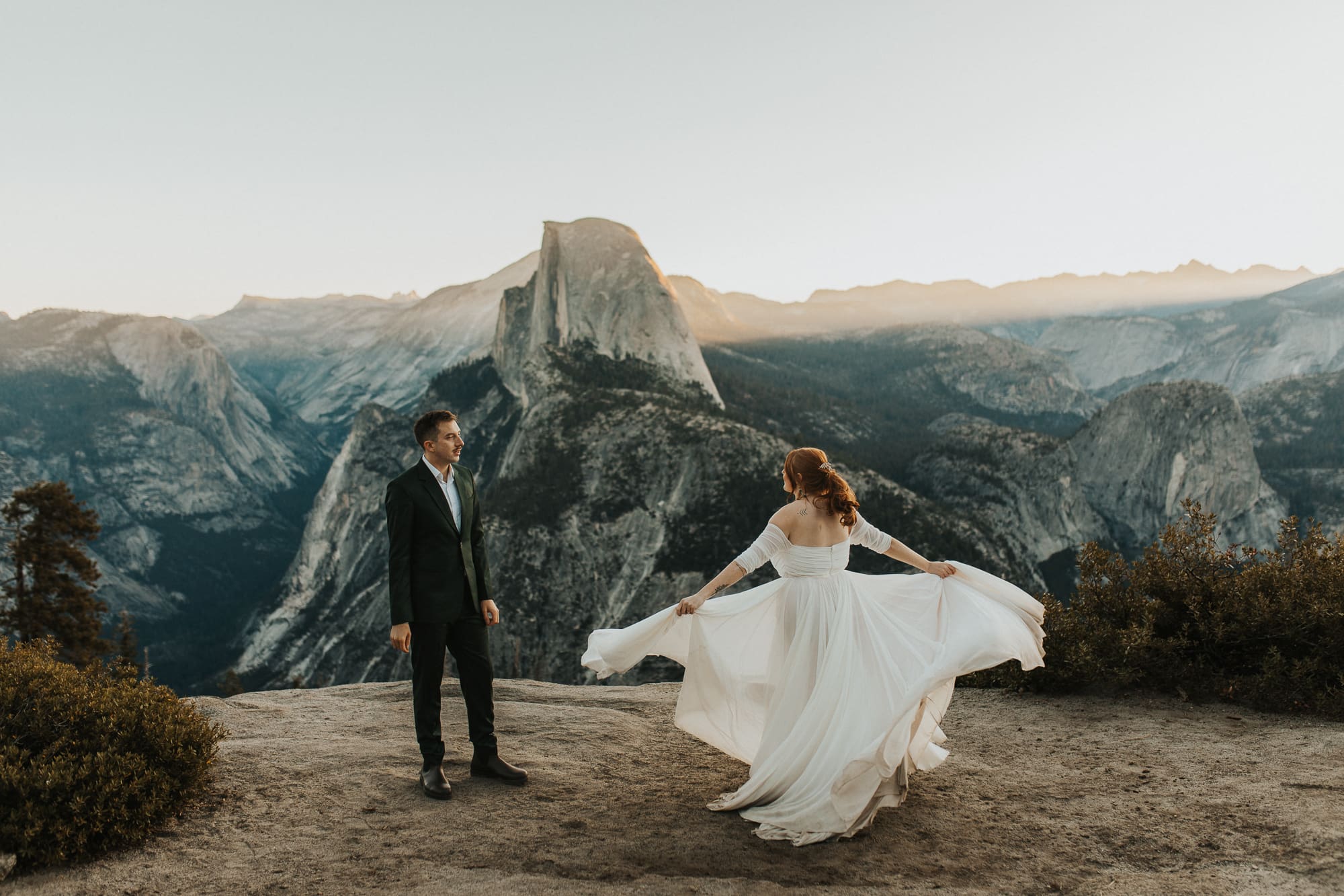 sunrise elopement at glacier point Yosemite